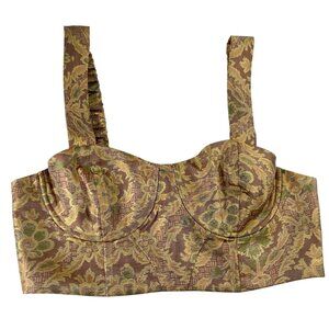 Urban Outfitters Halter Top Womens M Cropped Tank Tapestry Boho Steampunk NWT